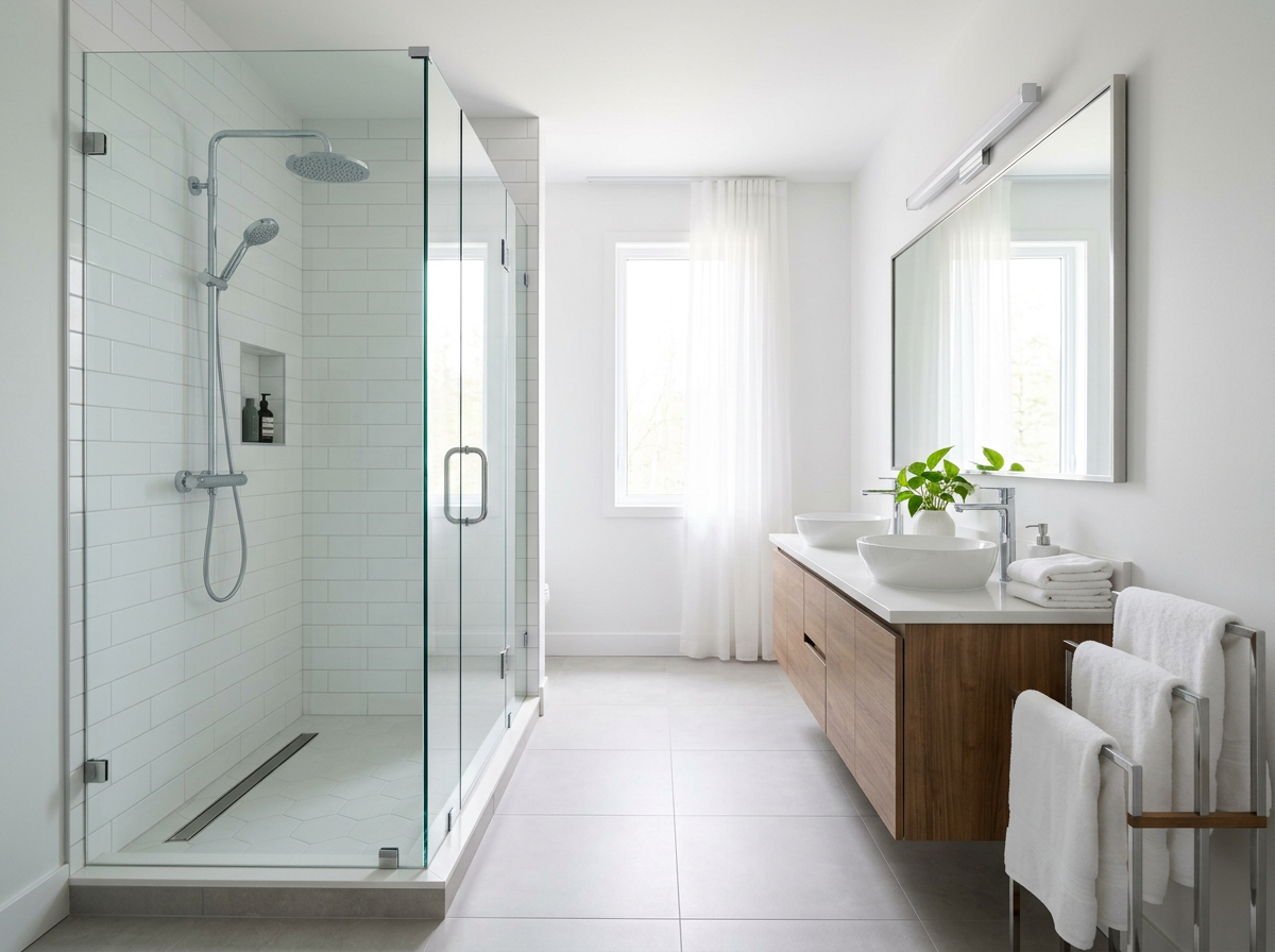 Bathroom scrubbed top to bottom